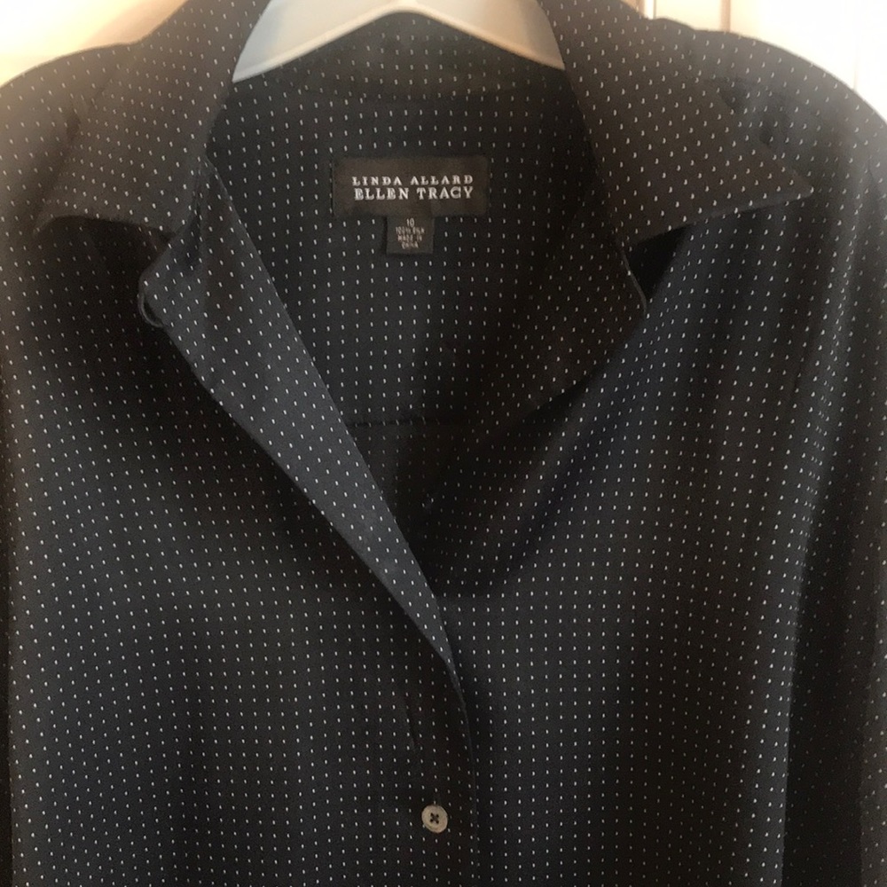 Linda Allard Ellen Tracy button down blouse - Picture 2 of 2
